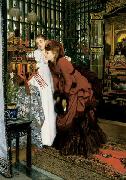 James Tissot Young Ladies Looking at Japanese Objects Germany oil painting artist
